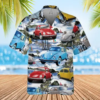 Гавайская рубашка Cars для отдыха-футболка Bug Car