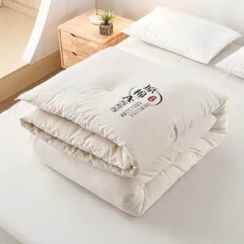 Хлопчатобумажное стеганое одеяло 180x200 см, Утолщенное Стеганое одеяло, Большое Удобное и теплое Стеганое одеяло, Тонкое/толстое постельное белье из соевого волокна с нордическим наполнением