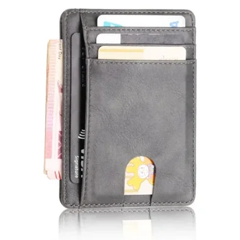 Тонкий кошелек из микрофибры с блокировкой RFID, держатель для кредитных ID-карт, кошелек, тонкий чехол для денег для мужчин и женщин, модная сумка 2023 года