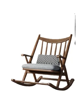 Скандинавское кресло-качалка из массива дерева, ленивый диван для отдыха, домашний стул для отдыха, кресло с откидной спинкой